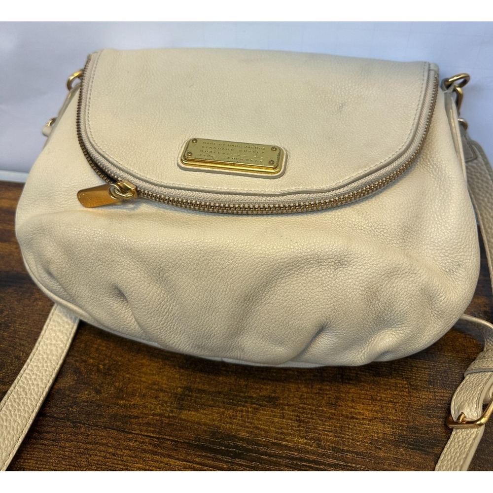 Marc by Marc Jacobs Classic Q NATASHA Biege Crossbody Leather Shoulder Bag *Flaw - Picture 2 of 16